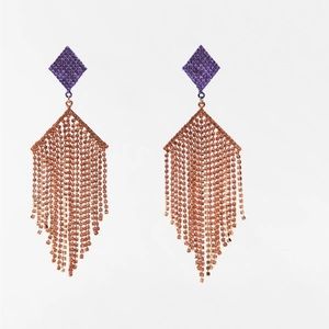 Brand New Zara Pendientes Brillos Multicolor Earrings